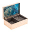 Home Decor Decorative Boxes - 6.3" x 3.9" x 2.4" Blue, Printed Glass & Steel, Stone Box Small HomeRoots