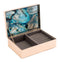 Home Decor Decorative Boxes - 7.7" x 5.3" x 2.4" Blue, Printed Glass & Steel, Stone Box Large HomeRoots