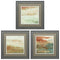 Home Decor Decorative Frame 19" X 19" Distressed Wood Toned Frame Siena Abstract (Set of 3) 5728 HomeRoots