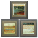 Home Decor Decorative Frame 19" X 19" Distressed Wood Toned Frame Siena Abstract (Set of 3) 5729 HomeRoots