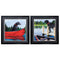 Home Decor Decorative Frame - 24" X 24" Dark Wood Toned Frame Dogs On Lake (Set of 2) HomeRoots