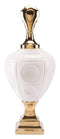 Home Decor Decorative Jars - 10.4" x 10.4" x 25.6" Gold & White, Dolomite, Jar Large HomeRoots