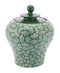 Home Decor Decorative Jars - 16.7" x 16.7" x 20.5" Green, Ceramic, Small Temple Jar HomeRoots