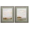 Home Decor Decorative Picture Frames - 27" X 33" Woodtoned Frame Summer Clouds (Set of 2) HomeRoots