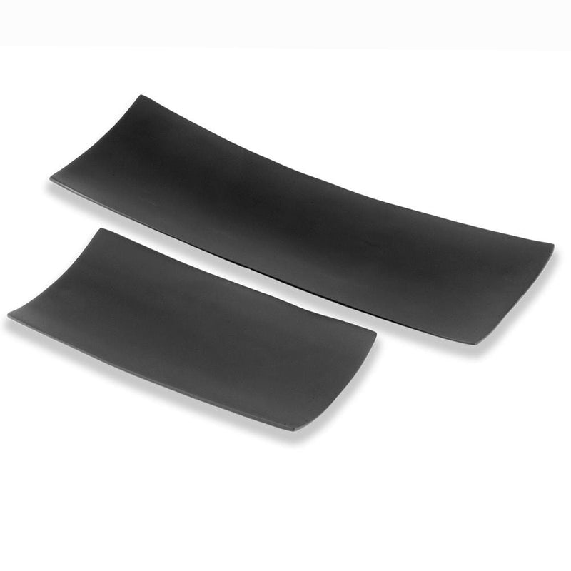 Home Decor Decorative Tray - 6" x 18" x 2" Black, Long - Trays Set of 2 HomeRoots