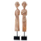 Home Decor Dining Room Decor - 3.5" x 3.5" x 22.5" Gray, African Museum - Figures Set of 2 HomeRoots