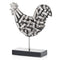 Home Decor Dining Room Decor - 3" x 9.5" x 10.5" Silver & Black Strap - Rooster HomeRoots