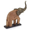 Home Decor Dining Room Decor - 4.5" x 14.5" x 14" Brown, Natural & Gold/Bronze - Wood Elephant HomeRoots