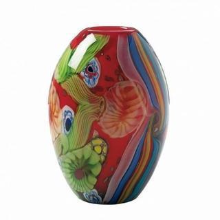 Decoration Ideas Red Floral Flow Glass Vase