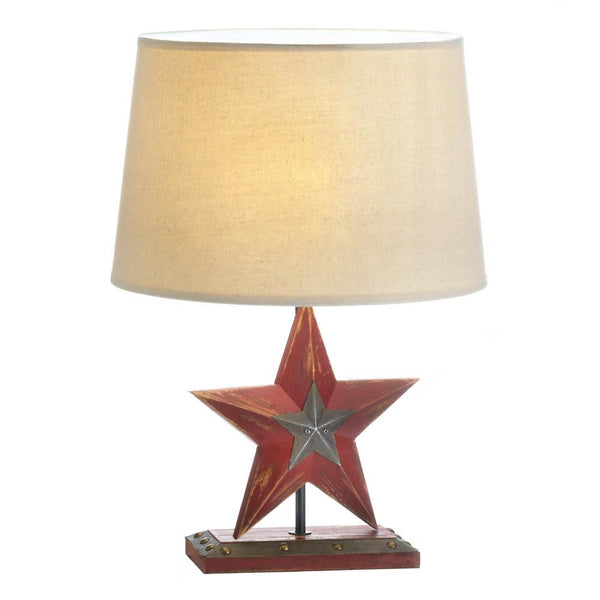 Table Lamps Farmhouse Red Star Table Lamp