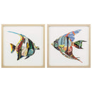 Home Decor Home Decor - 18" X 18" Paper Collage Fish (Set of 2) HomeRoots