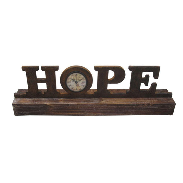 Home Decor Home Decorator's Collection - 1" x 23" x 3" Brown, Wood Decor - Clock HomeRoots