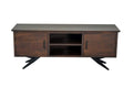 Home Decor House Decor - 18" X 60" X 24" Brown/Black Wood Metal Media Unit HomeRoots