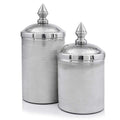 Home Decor Interior Decoration - 4.5" x 4.5" x 11" Silver - Canisters Set of 2 HomeRoots