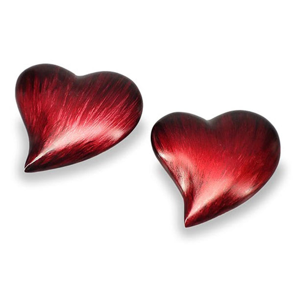Home Decor Interior Decoration - 4" x 4.5" x 1" Red Glaze/Large - Heart Set of 2 HomeRoots