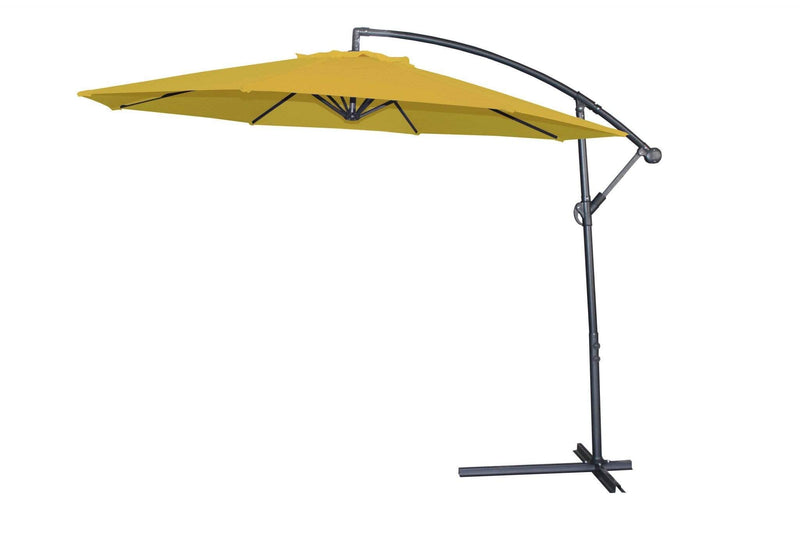 Home Decor Living Room Decor - 118" X 118" X 97" Yellow Steel Standing Umbrella HomeRoots