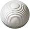 Home Decor Outdoor Decor - 1" x 14" x 12" White, Round With Lines And Light - Outdoor Ball HomeRoots