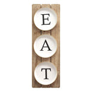 Home Decor Rustic Home Decor - 11.81" X 2.36" X 35.43" Natural Wood Planked "Eat" Sign HomeRoots
