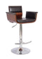 Home Essentials Cocktail Bar - Black Modern Padded Wood Back Swivel Adjustable Bar with Armrests and Cushion HomeRoots