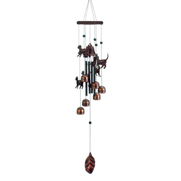 Home & Garden Decoration Ideas 26 Bronze Cats Wind Chimes Koehler