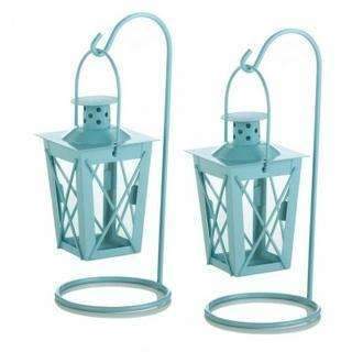 Home & Garden Gifts Lantern Lamp Baby Blue Hanging Railroad Lantern Pair Koehler