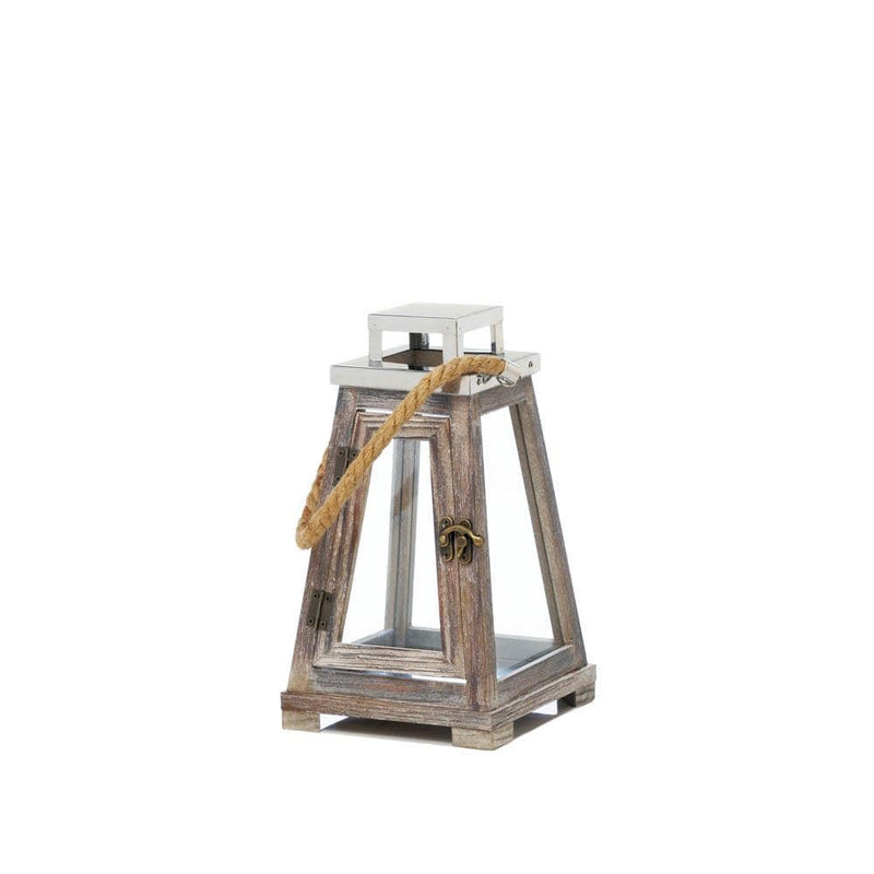 Lantern Lamp Small Pyramid Wooden Lantern With Rope