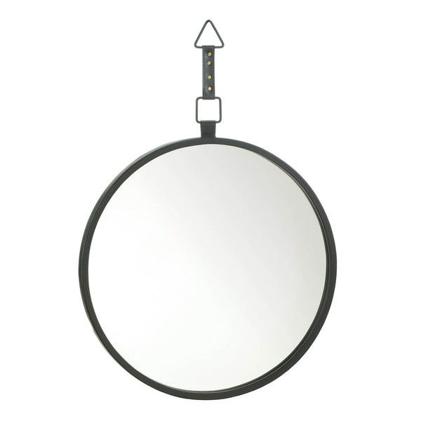 Living Room Decor Round Mirror With Leather Strap