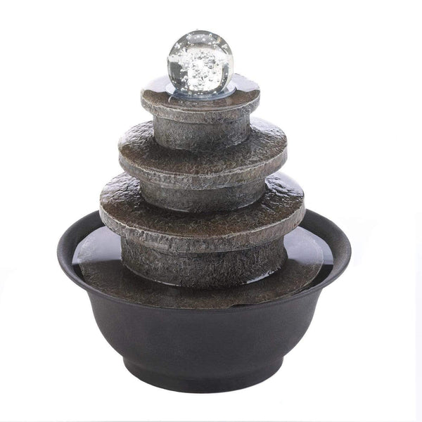 Coffee Table Decor Tiered Round Tabletop Fountain (Incl. Pump)