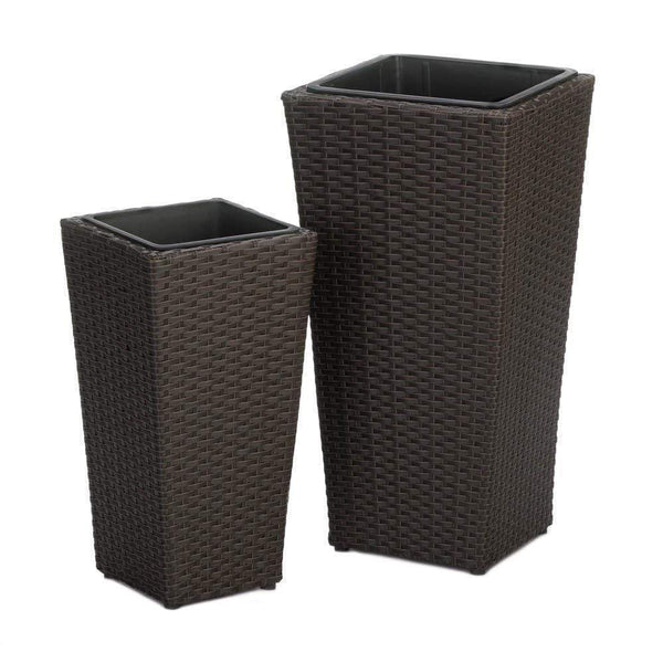 Home & Garden Modern Living Room Decor Tuscany Wicker Tall Planters Koehler