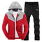 Hooded Top & Casual Bottom Suit Set - Men Track Suit-TZ-231 Red-S-JadeMoghul Inc.
