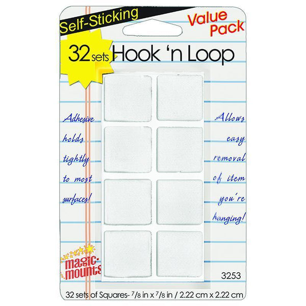 HOOK N LOOP 7/8IN SQUARES 32 SETS-Supplies-JadeMoghul Inc.