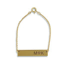 Horizontal Rectangle Tag Bracelet - Initials with Heart Matte Gold (Pack of 1)-Personalized Gifts for Women-JadeMoghul Inc.