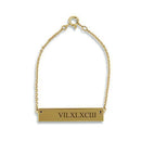 Horizontal Rectangle Tag Bracelet - Roman Numerals Matte Gold (Pack of 1)-Personalized Gifts for Women-JadeMoghul Inc.