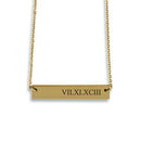 Horizontal Rectangle Tag Necklace - Roman Numerals (Pack of 1)-Personalized Gifts for Women-JadeMoghul Inc.
