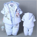Hot 3 Pcs 2017 Baby Kids Fall Winter Clothing Set Newborn Thick Cotton-Padded Clothes Boys Girls Hooded Vest Coat Tops Pant G107-style 1-3M-JadeMoghul Inc.