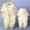 Hot 3 Pcs 2017 Baby Kids Fall Winter Clothing Set Newborn Thick Cotton-Padded Clothes Boys Girls Hooded Vest Coat Tops Pant G107-style 5-3M-JadeMoghul Inc.