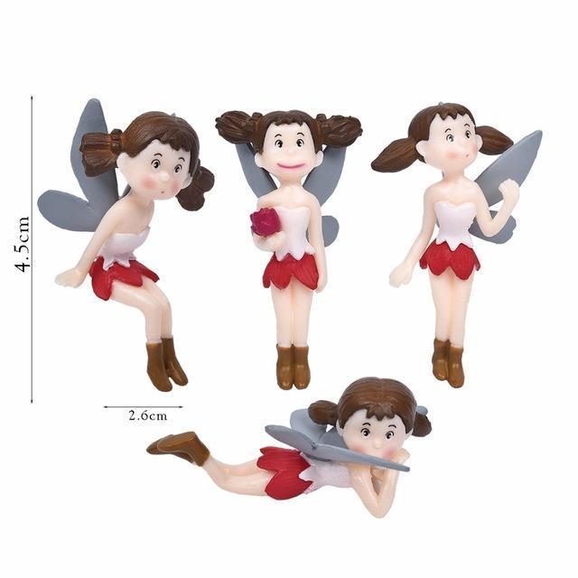Hot 4Pcs/Set Fairy Garden Figurines Miniature Hayao Miyazaki Angel Girls Resin Crafts Ornament Gnomes Moss Terrariums Decoration-1211-JadeMoghul Inc.