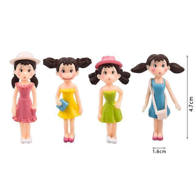 Hot 4Pcs/Set Fairy Garden Figurines Miniature Hayao Miyazaki Angel Girls Resin Crafts Ornament Gnomes Moss Terrariums Decoration-1215-JadeMoghul Inc.