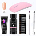 Hot Acrylic Gel Kit Nail Extension Gel Set with Nail Tips Nail Dryer Quick Dry Acrylic Builder Gel for Manicure Fingertip Extend AExp