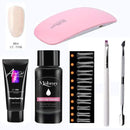 Hot Acrylic Gel Kit Nail Extension Gel Set with Nail Tips Nail Dryer Quick Dry Acrylic Builder Gel for Manicure Fingertip Extend AExp