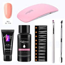 Hot Acrylic Gel Kit Nail Extension Gel Set with Nail Tips Nail Dryer Quick Dry Acrylic Builder Gel for Manicure Fingertip Extend AExp