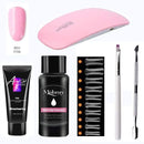 Hot Acrylic Gel Kit Nail Extension Gel Set with Nail Tips Nail Dryer Quick Dry Acrylic Builder Gel for Manicure Fingertip Extend AExp