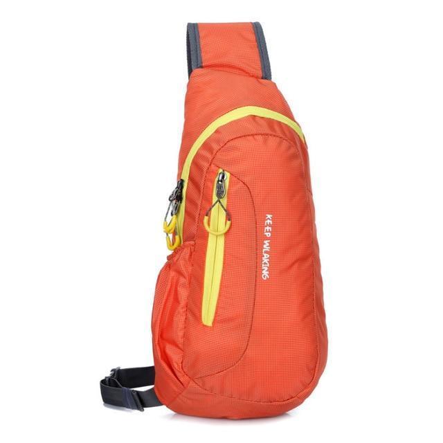 Hot Brand New Unisex Waterproof Nylon Chest Bag Men Women Running Shoulder Bag Diagonal Outdoor Sports Gym Bag sacs de course-Orange-JadeMoghul Inc.