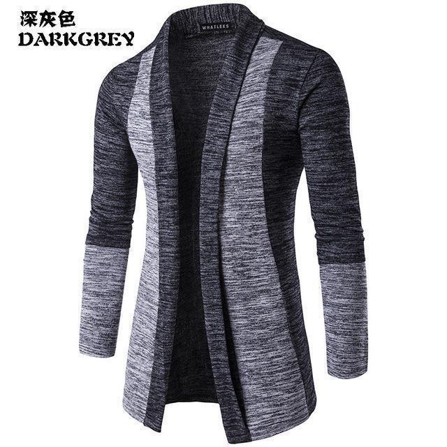 Hot Cardigan / Men Fashionable Sweater-Dark gray-M-JadeMoghul Inc.
