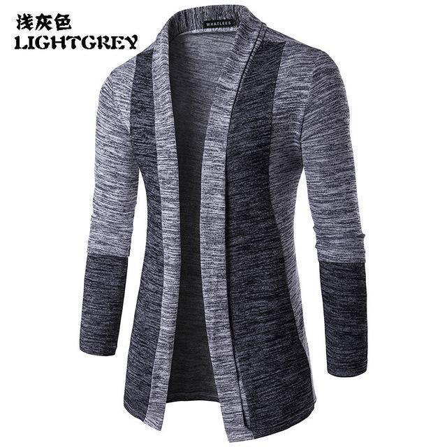 Hot Cardigan / Men Fashionable Sweater-Light gray-M-JadeMoghul Inc.