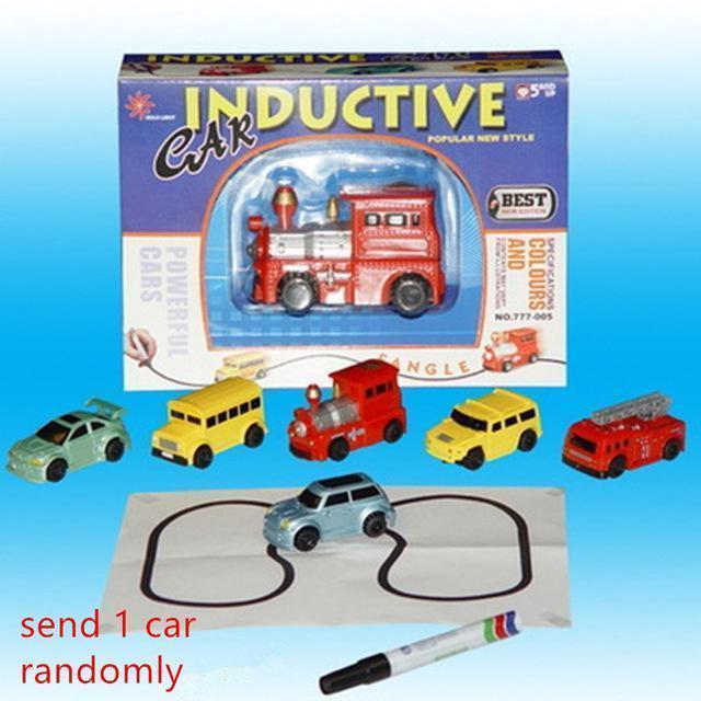 Hot Engineering Vehicles Mini Magic Toy Truck Children's Inductive Truck Toys Figure Tank Car Pen Draw Lines Induction Rail Car-1 random car-JadeMoghul Inc.