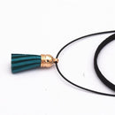 Hot Fashion Collar Torques Statement Pure Black Velvet Leather Tassel Pendant Multilayer Chokers Necklace For Women 2017 Jewelry-Hole Blue-JadeMoghul Inc.