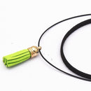 Hot Fashion Collar Torques Statement Pure Black Velvet Leather Tassel Pendant Multilayer Chokers Necklace For Women 2017 Jewelry-Light Green-JadeMoghul Inc.