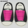 Hot Fashion New 16Pc/Set Women Men Athletic Shoelaces Elastic Silicone All Sneakers Fit Strap-Pink-JadeMoghul Inc.