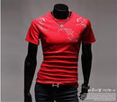 Hot New 2015 Fashion Brand T Shirts for Men.Novelty Dragon Printing Tatoo Male O Neck T Shirts Men 's Brands. TX70-T Shirt-An-E-Red 1-XXL-JadeMoghul Inc.